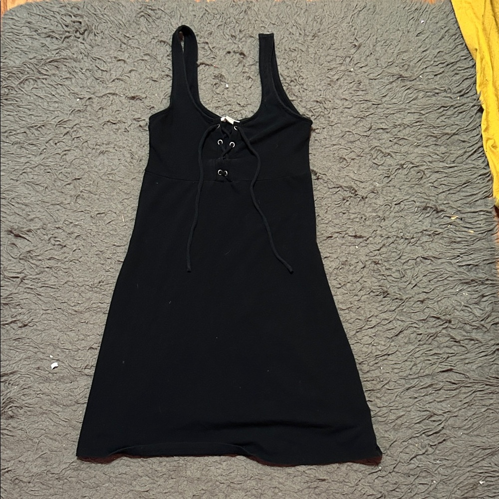 Aeropostale Black Lace-Up Mini Dress